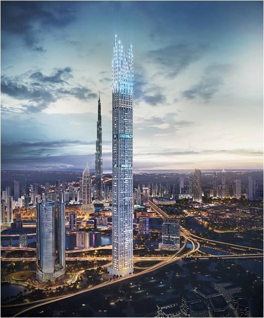 BURJ BINGHATTI – JACOB&CO , DUBAI 16 ELV.   16 SD Elevators Max Speed 10 m/s Max Stop 109 Max. Travel 467 m